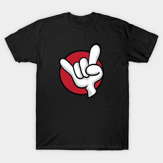 Heavy Metal Hard Rock Hand Sign Cartoon T-Shirt by hobrath